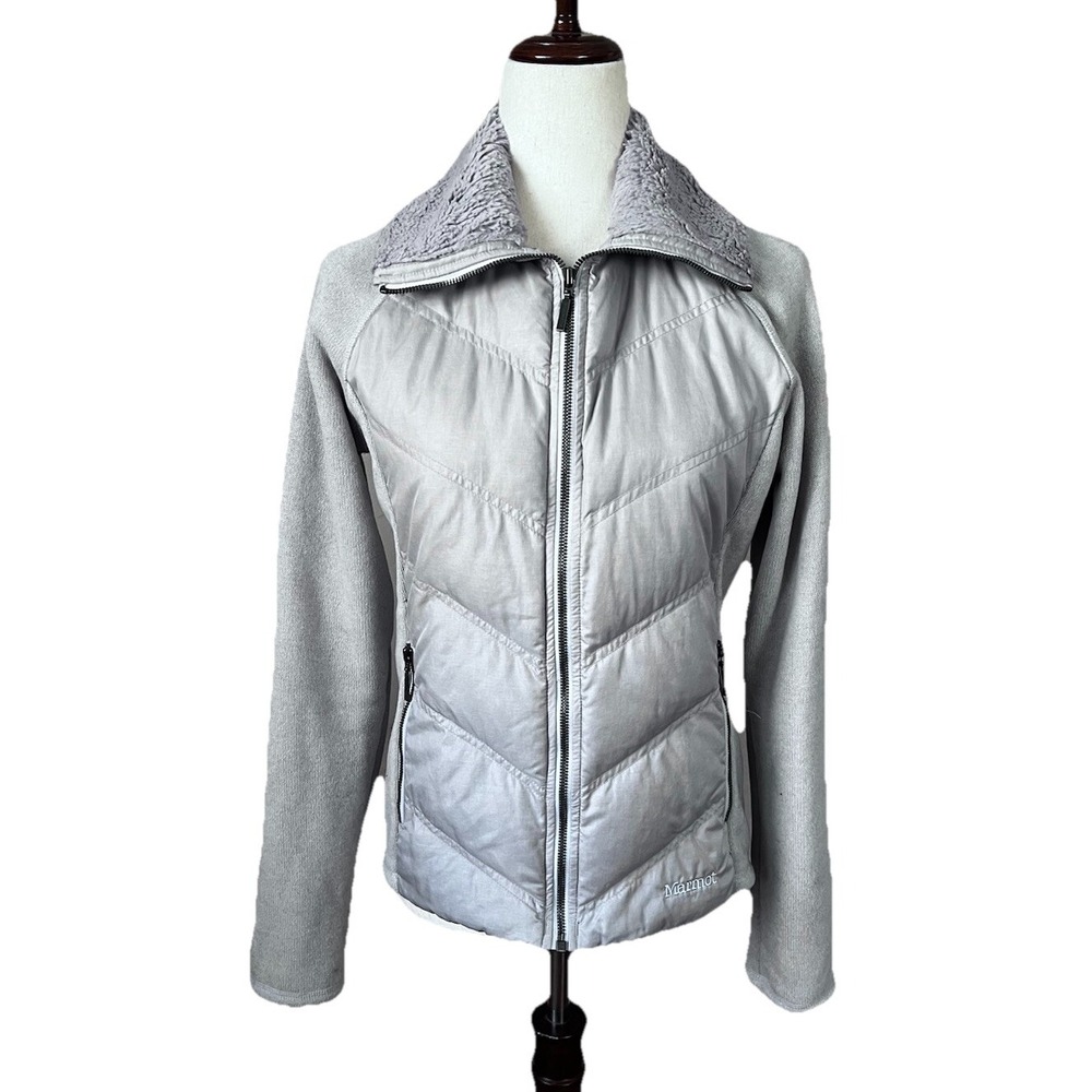Marmot Thea Hybrid 700 Down Filled Jacket Women's Size Small Light Gray